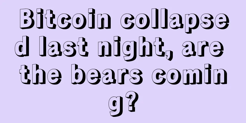 Bitcoin collapsed last night, are the bears coming?