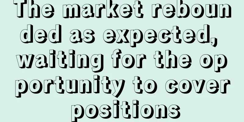 The market rebounded as expected, waiting for the opportunity to cover positions