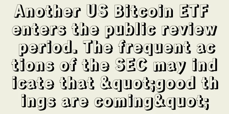 Another US Bitcoin ETF enters the public review period. The frequent actions of the SEC may indicate that "good things are coming"