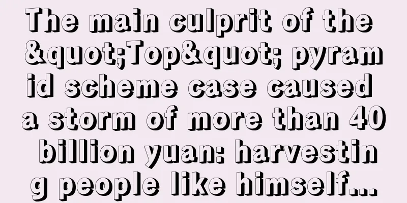 The main culprit of the "Top" pyramid scheme case caused a storm of more than 40 billion yuan: harvesting people like himself...