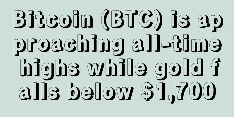 Bitcoin (BTC) is approaching all-time highs while gold falls below $1,700