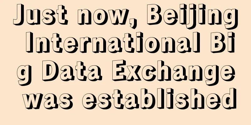 Just now, Beijing International Big Data Exchange was established
