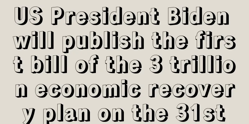 US President Biden will publish the first bill of the 3 trillion economic recovery plan on the 31st