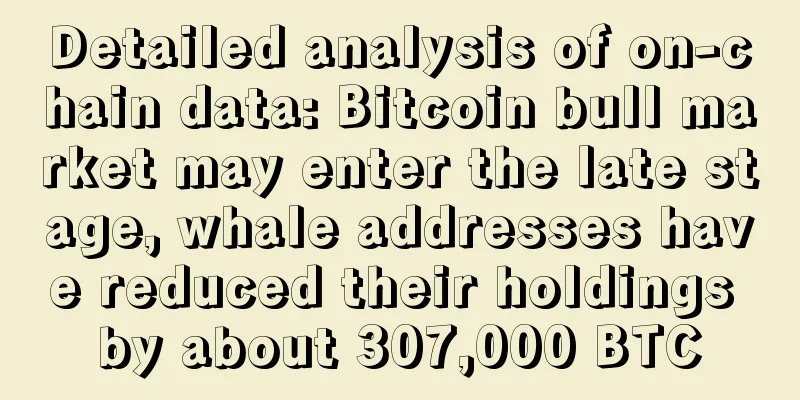 Detailed analysis of on-chain data: Bitcoin bull market may enter the late stage, whale addresses have reduced their holdings by about 307,000 BTC