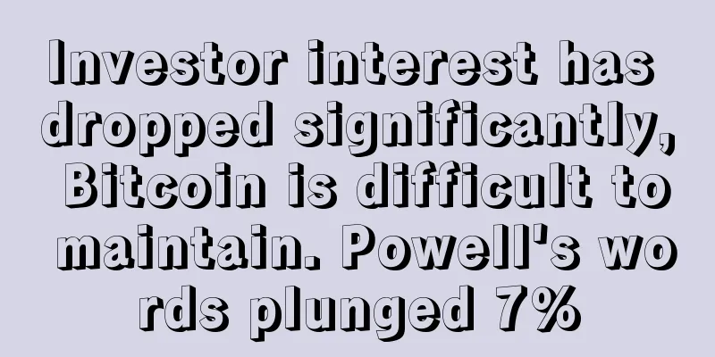 Investor interest has dropped significantly, Bitcoin is difficult to maintain. Powell's words plunged 7%