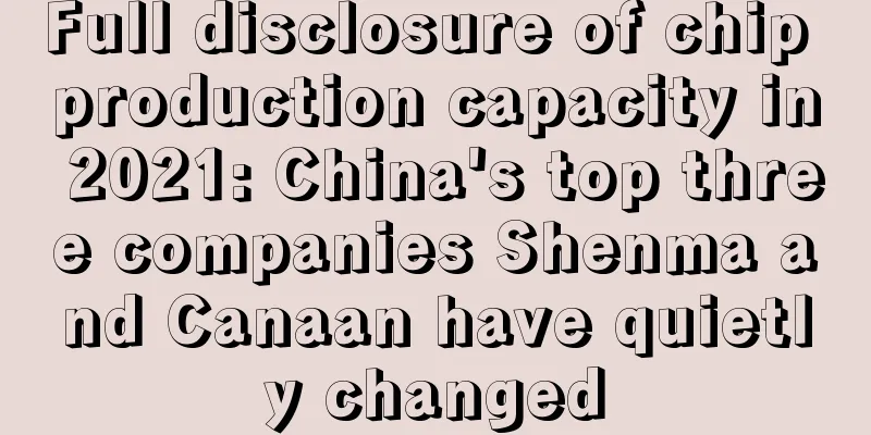 Full disclosure of chip production capacity in 2021: China's top three companies Shenma and Canaan have quietly changed