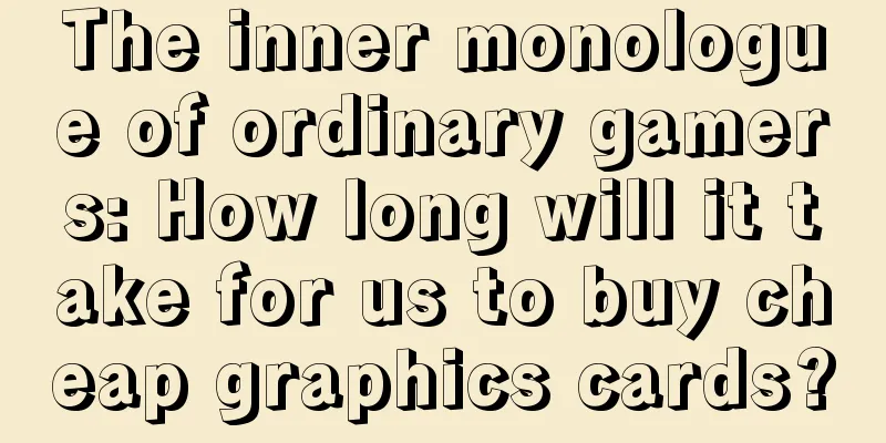 The inner monologue of ordinary gamers: How long will it take for us to buy cheap graphics cards?