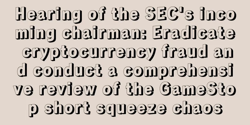 Hearing of the SEC's incoming chairman: Eradicate cryptocurrency fraud and conduct a comprehensive review of the GameStop short squeeze chaos