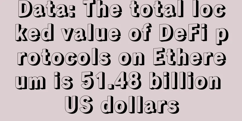 Data: The total locked value of DeFi protocols on Ethereum is 51.48 billion US dollars
