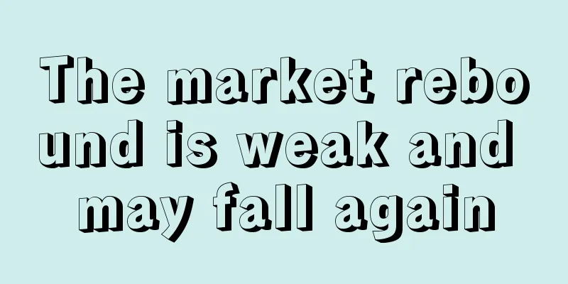 The market rebound is weak and may fall again