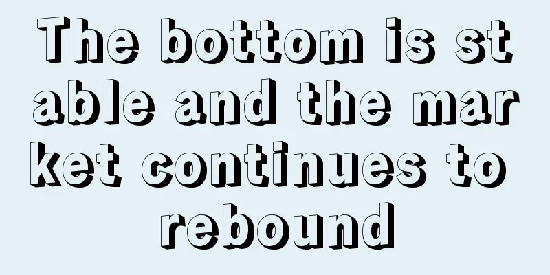 The bottom is stable and the market continues to rebound