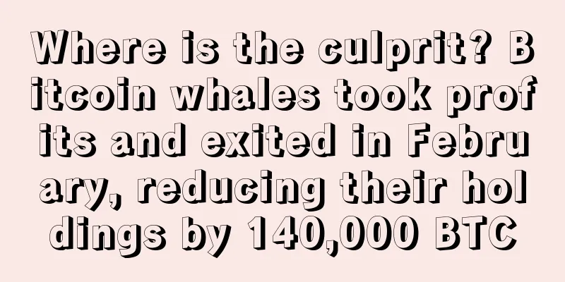 Where is the culprit? Bitcoin whales took profits and exited in February, reducing their holdings by 140,000 BTC