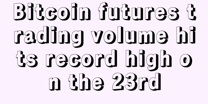 Bitcoin futures trading volume hits record high on the 23rd