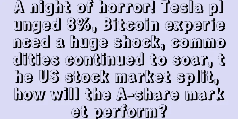 A night of horror! Tesla plunged 8%, Bitcoin experienced a huge shock, commodities continued to soar, the US stock market split, how will the A-share market perform?