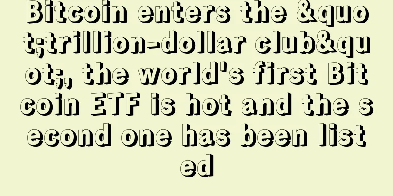 Bitcoin enters the "trillion-dollar club", the world's first Bitcoin ETF is hot and the second one has been listed