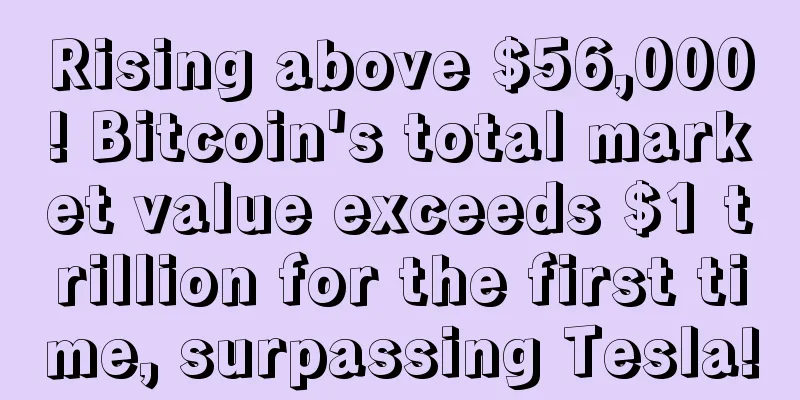 Rising above $56,000! Bitcoin's total market value exceeds $1 trillion for the first time, surpassing Tesla!