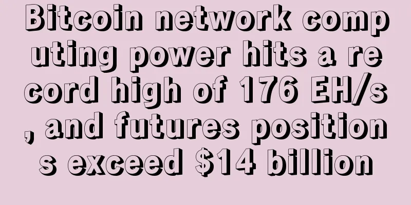 Bitcoin network computing power hits a record high of 176 EH/s, and futures positions exceed $14 billion