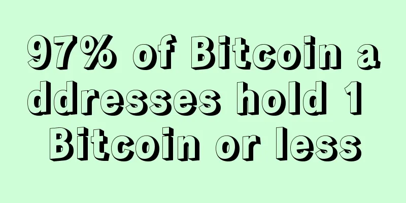 97% of Bitcoin addresses hold 1 Bitcoin or less