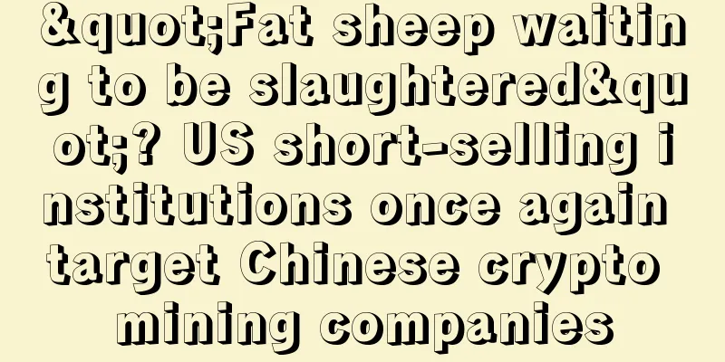 "Fat sheep waiting to be slaughtered"? US short-selling institutions once again target Chinese crypto mining companies