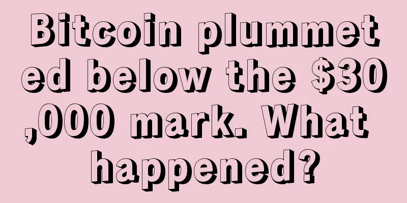 Bitcoin plummeted below the $30,000 mark. What happened?
