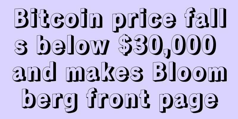 Bitcoin price falls below $30,000 and makes Bloomberg front page