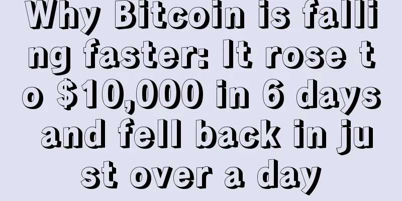 Why Bitcoin is falling faster: It rose to $10,000 in 6 days and fell back in just over a day