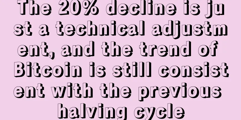 The 20% decline is just a technical adjustment, and the trend of Bitcoin is still consistent with the previous halving cycle