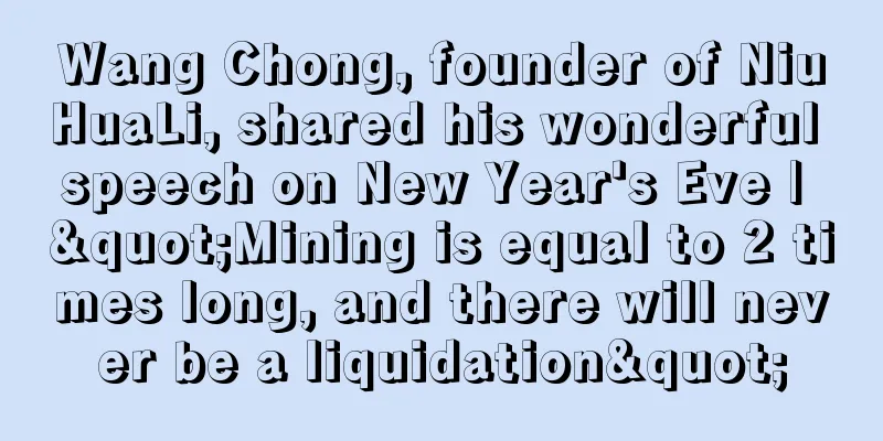 Wang Chong, founder of NiuHuaLi, shared his wonderful speech on New Year's Eve | "Mining is equal to 2 times long, and there will never be a liquidation"