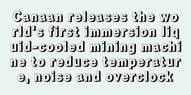 Canaan releases the world's first immersion liquid-cooled mining machine to reduce temperature, noise and overclock