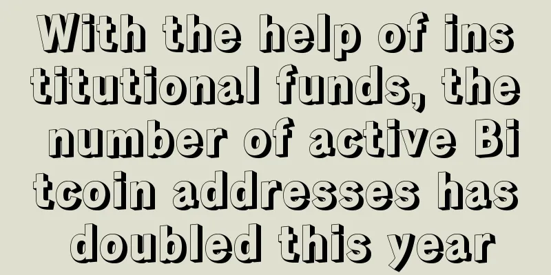 With the help of institutional funds, the number of active Bitcoin addresses has doubled this year