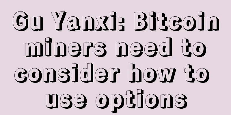 Gu Yanxi: Bitcoin miners need to consider how to use options