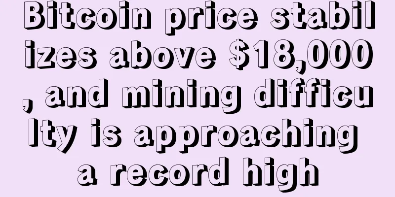 Bitcoin price stabilizes above $18,000, and mining difficulty is approaching a record high