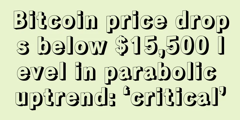 Bitcoin price drops below $15,500 level in parabolic uptrend: ‘critical’