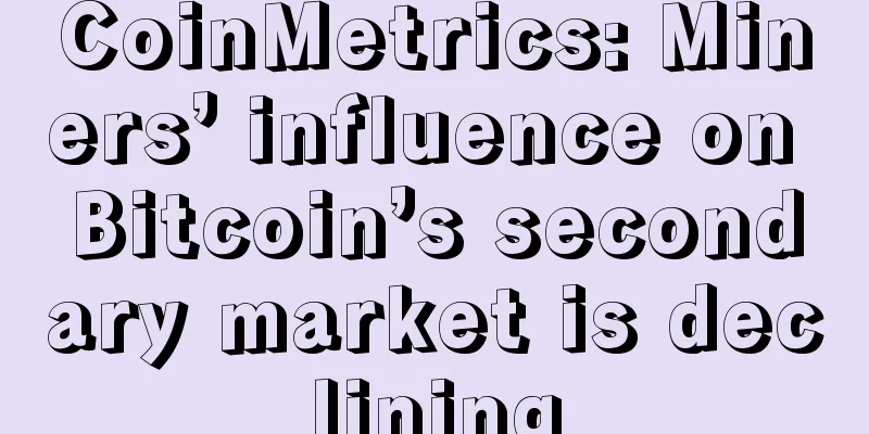 CoinMetrics: Miners’ influence on Bitcoin’s secondary market is declining