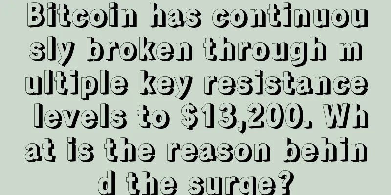 Bitcoin has continuously broken through multiple key resistance levels to $13,200. What is the reason behind the surge?