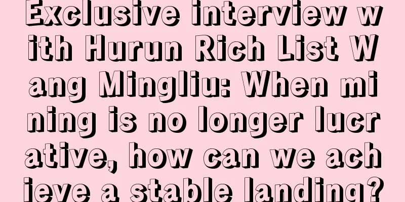 Exclusive interview with Hurun Rich List Wang Mingliu: When mining is no longer lucrative, how can we achieve a stable landing?