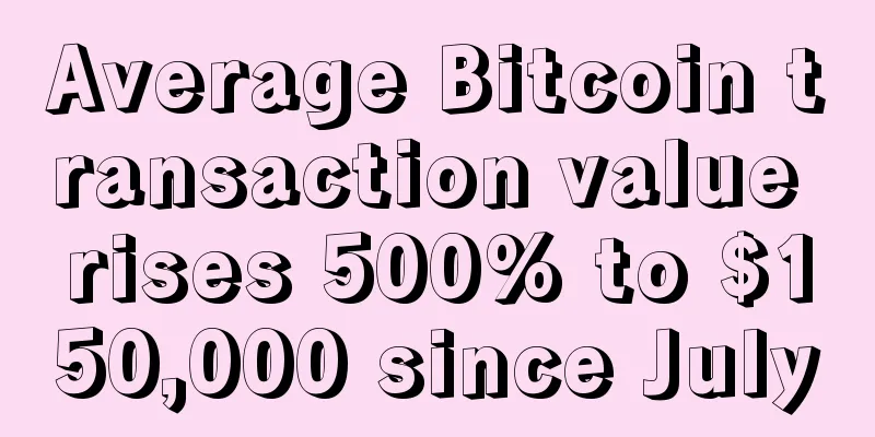 Average Bitcoin transaction value rises 500% to $150,000 since July