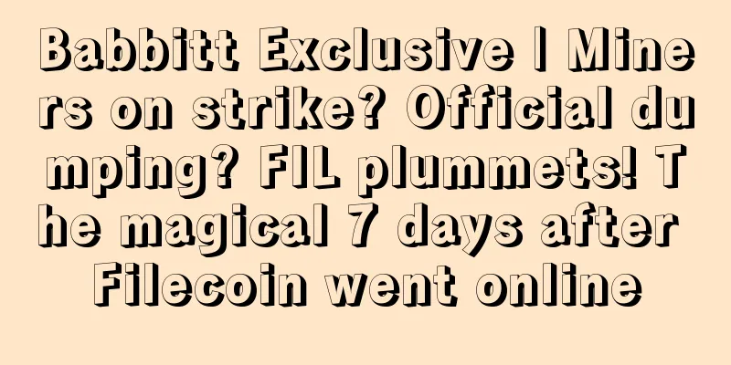 Babbitt Exclusive | Miners on strike? Official dumping? FIL plummets! The magical 7 days after Filecoin went online