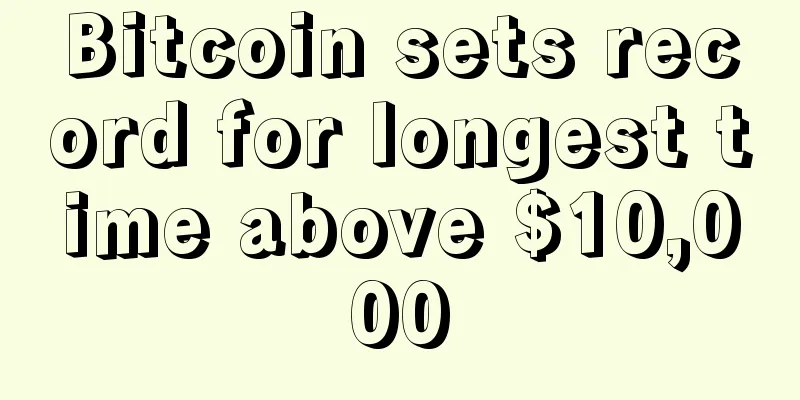 Bitcoin sets record for longest time above $10,000