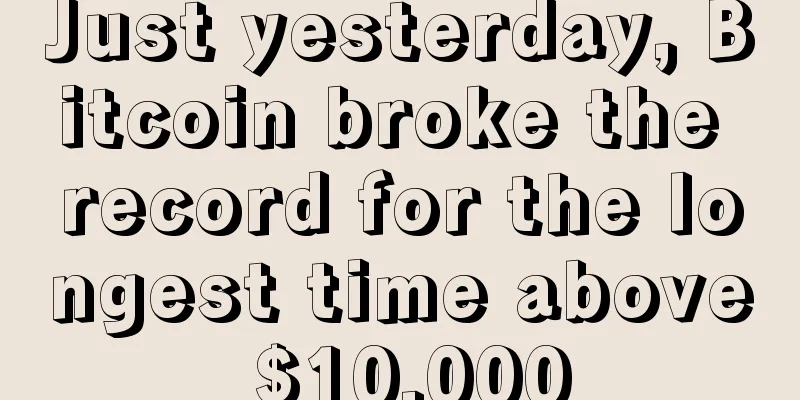 Just yesterday, Bitcoin broke the record for the longest time above $10,000