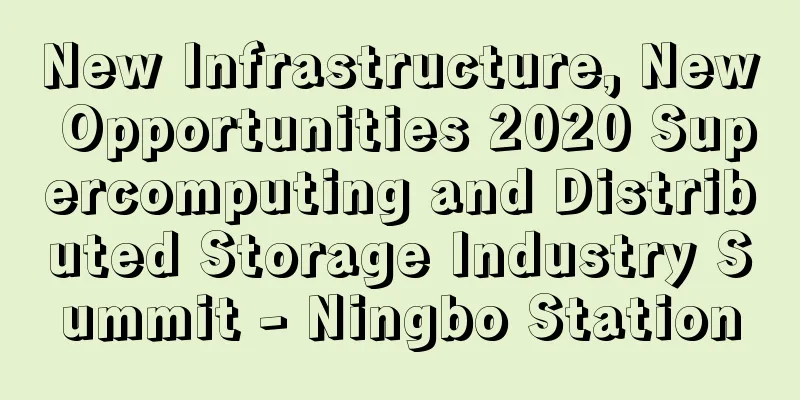 New Infrastructure, New Opportunities 2020 Supercomputing and Distributed Storage Industry Summit - Ningbo Station