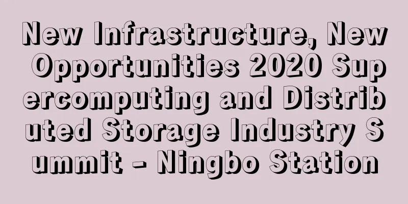New Infrastructure, New Opportunities 2020 Supercomputing and Distributed Storage Industry Summit - Ningbo Station