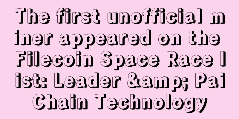 The first unofficial miner appeared on the Filecoin Space Race list: Leader & PaiChain Technology