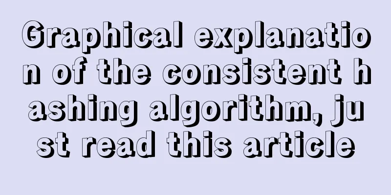 Graphical explanation of the consistent hashing algorithm, just read this article