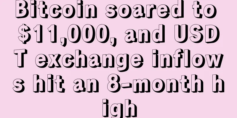 Bitcoin soared to $11,000, and USDT exchange inflows hit an 8-month high
