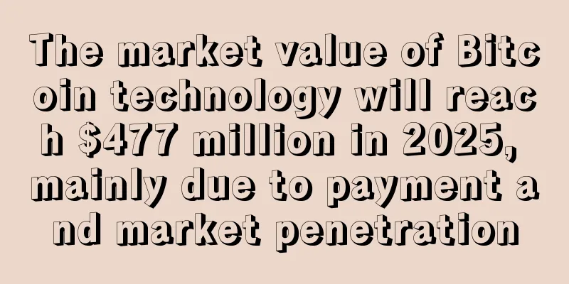 The market value of Bitcoin technology will reach $477 million in 2025, mainly due to payment and market penetration