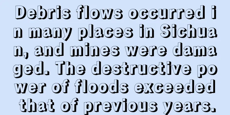 Debris flows occurred in many places in Sichuan, and mines were damaged. The destructive power of floods exceeded that of previous years.