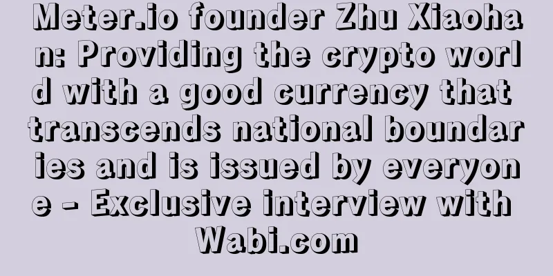 Meter.io founder Zhu Xiaohan: Providing the crypto world with a good currency that transcends national boundaries and is issued by everyone - Exclusive interview with Wabi.com
