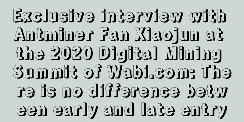 Exclusive interview with Antminer Fan Xiaojun at the 2020 Digital Mining Summit of Wabi.com: There is no difference between early and late entry