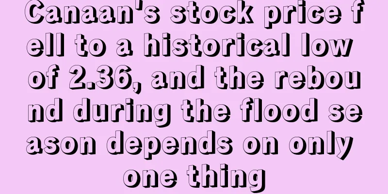 Canaan's stock price fell to a historical low of 2.36, and the rebound during the flood season depends on only one thing